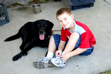 Boy with his dog